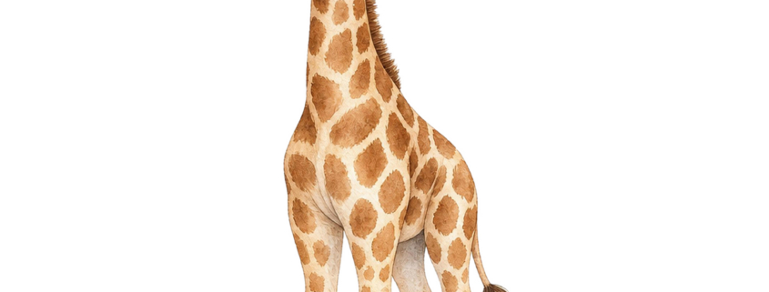 Baby Giraffe Watercolor PNG | Safari Animal Nursery Decor (Digital Download)